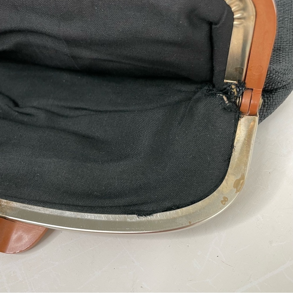 Vintage Mid-Century Modern MCM Minimalist Woven Clutch Purse Hong Kong - Picture 7 of 15